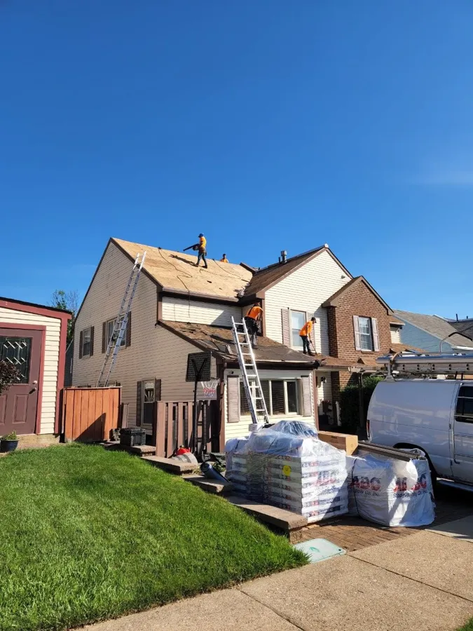 Old roof torn off down to the deck