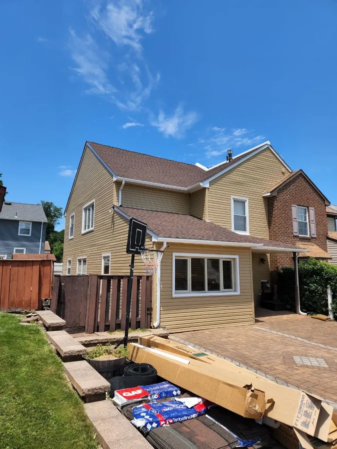 The same house with the new roof finished